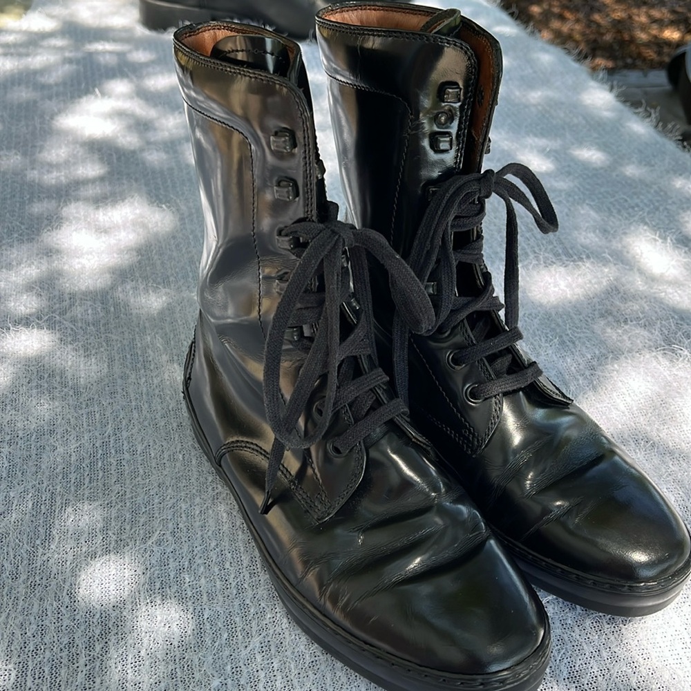 TOD'S-Black Leather Gommino Chukka Ankle Boots-Lace-Up-Size 7